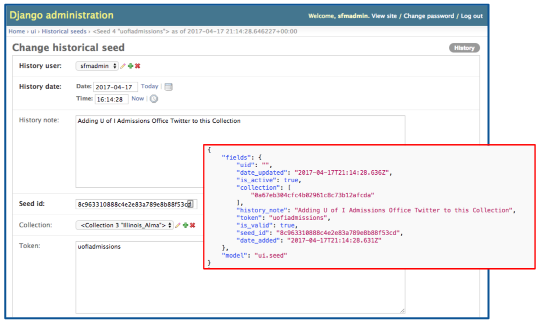 Configuration Setting in Change Log and in seeds.json File