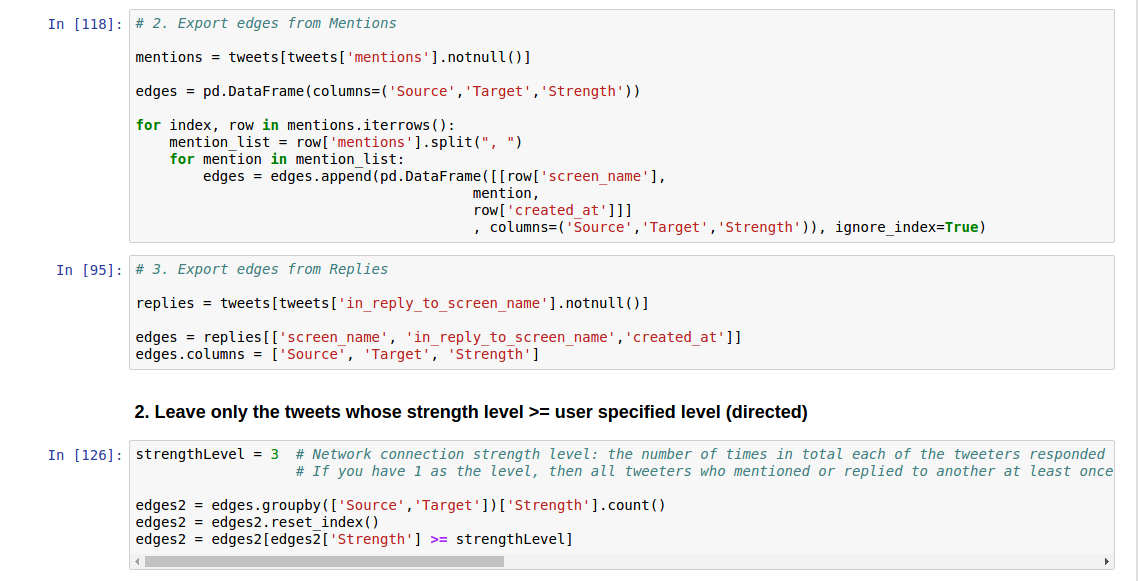 Extracting nodes and edges from CSV