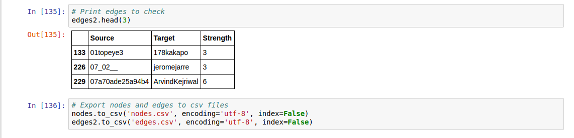 Extracting nodes and edges from CSV