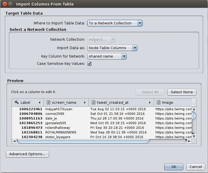 Cytoscape import node attributes