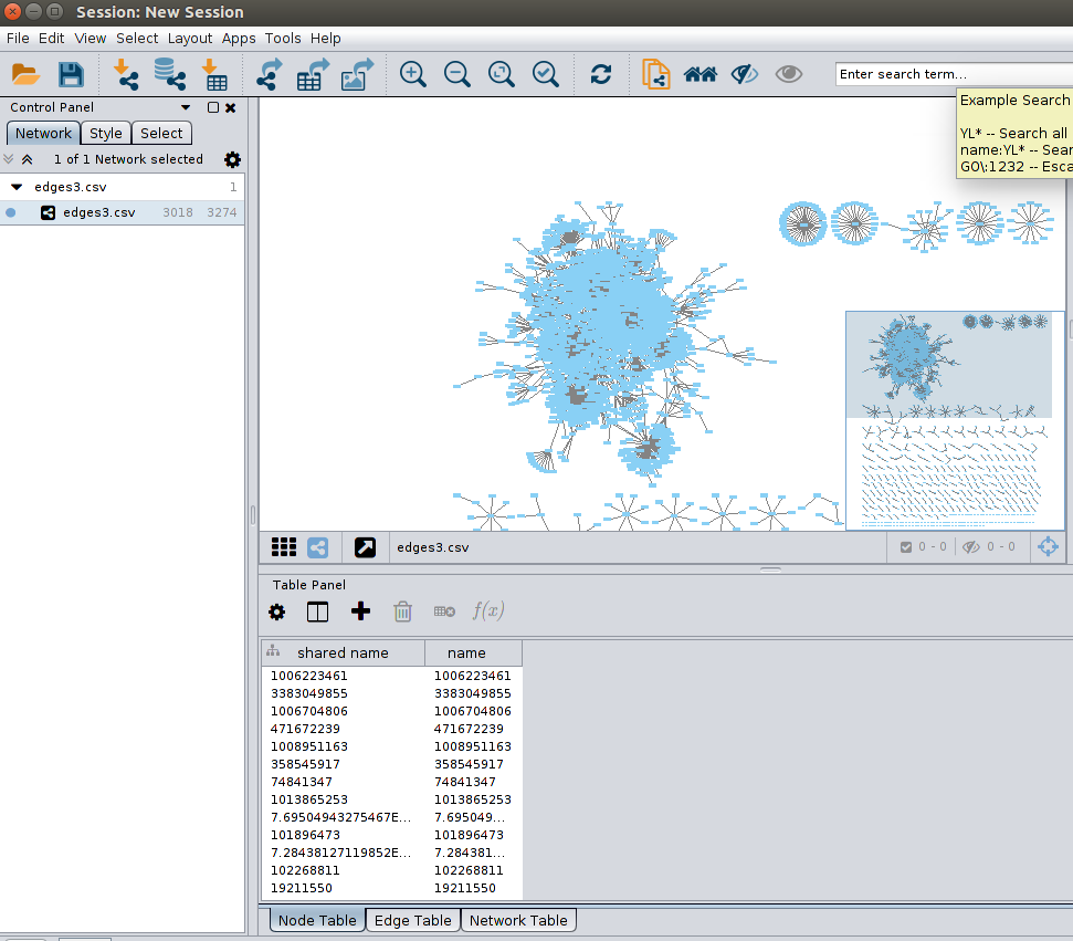 Cytoscape import edges