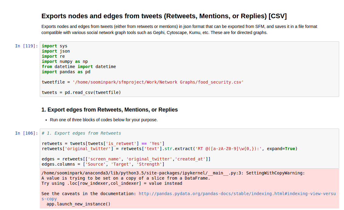 Extracting nodes and edges from CSV